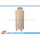 Four side Rotating MDF Slatwall Display Stands With Casters , Wooden Display Stands
