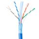 Solid Bare Copper Cat6a Lan Cable Shielded Riser 1000ft Blue 23AWG 750MHz PoE++