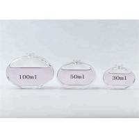 30ml 50ml 100ml Flat Round Small Perfume Bottles , Clear Glass Spray Bottle
