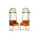 Leisure Golden Stainless Steel frame Cage Arm Chair King Throne chair