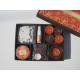 Orange & Brown scented & assorted  tealight candle,tin candle & glass holder packed into gift box