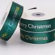 Factory Print Logo Dark Green Christmas Ribbon