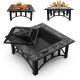 Outside Table Square Patio Outdoor Barbecue Fire Pit With Ceramic Tile