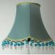 Cyan Ruffle Trim 18 Inch Bell Lamp Shade With Bead For Rooms