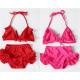 Red Pink Bowknot Bikini Set Suitable For Birthday Party / Baby Photography
