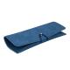 Blue Luxury Belt Hot Stamping Glasses Case Soft Leather Simple Custom Logo