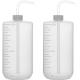 Chemical Wash Bottle, 2-Pack Plastic Safety Lab Squeeze Wash Bottle, LDPE With Narrow Mouth, 1000 Ml / 2 Bottle
