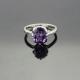925 Silver Jewelry 7mmx9mm Oval Amethyst  Cubic Zirconia Ring (R279)