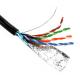 Black Strong UV PE  Network Lan Cable With Jelly Outdoor Installation