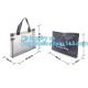 fashion pvc mirror vinyl shopping bag with printing, Recyclable Durable Clear PVC Shopping Bag with Button Closure, tote