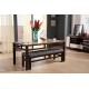 luxury rectangle 1.6m wood dining table with marble top