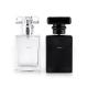 50ml Transparent/Black Glass Clear/Smooth Rectangle Bottle With Transparent/Black Lid For Cosmetic Glass Bottles