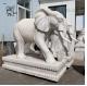 White Marble Elephant Statue Large Stone Garden Animals Sculpture