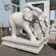 White Marble Elephant Statue Large Stone Garden Animals Sculpture