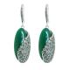Thai Sterling Silver Green Agate Marcasite Dangle Earring (E12287GREEN)