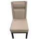 Leather Beige Color Upholstered Dining Chairs With Black Legs / High Denisty Foam