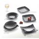 Porcelain Dinnerware Sets / Melamine Black Matte Dinner Set Plate Unique Shape