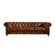 100 Percent Genuine Three Seater Leather Sofa Solid Wood Frame For Living Room