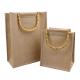 Eco Friendly Grocery Linen Jute Canvas Tote Bag 20-30cm With Bamboo Handle