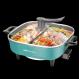 6QT 110V/220V Electric Hot Pot Steamboat Cookware With Divider