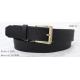Classic Black Womens Leather Belt With Screw Part Gold Satin Buckle 3.8cm Width