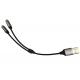 OEM Electronic Wire Harness One USB To Two 3.5mm Headphone Jack Adapter
