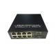 8 Ethernet Fiber Optic Media Converter Simplex SC Port Black Color