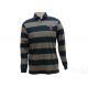Colorful Mens Long Sleeve Striped Polo Shirts , 2 Piece Collar Mens Knitted Polo Tops