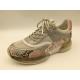 Ladies Pink Python Print Shoes , Comfortable Leather Tennis Shoes