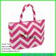 LUDA 2016 fasion women's straw chevron striped shopper beach tote Bag