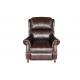 Comfortable High Back Leather Reclining Armchairs Metal Base Tilt Function Device