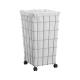 Heavy Gauge Steel Lined Wire Laundry Basket Hamper with Wheels , Wire Bath Accessories