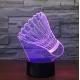Badminton Shape 7 Colors Change 3D LED Night Light with Remote Control Ideal For Birthday Gifts And Party Decoration