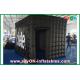 Party Photo Booth Lighting Large Black Inflatable Photo Booth , Logo Print Blower Cube Picture Box