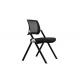 Black PU Caster Plastic Cup Holder Ergonomic Folding Office Chair