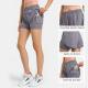 Adjustable Waist High Stretchy Yoga Pocket Shorts Anti Glare Sports Pants Built - In Shorts
