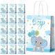 CMYK 4 Color Offset Printing Small Blue Party Shopping Tote Kraft Paper Bag for Kids