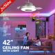 Luxurious Stylish LED Ceiling Fan with Music Player and Remote Control 42 Blade Size