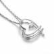 Women White Gold with Diamonds Love Heart Pendant Necklace (GDN015)