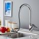 Brushed Stainless Steel Pull Out Kitchen Tap High Arc Kitchen Faucet