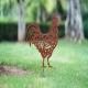Metal Animal Garden Ornament Metal Silhouette Garden Stakes, Hen And Chick