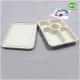 5-Coms Biodegradable Rectangle Tray With Lid-Bagasse Sugarcane Fiber Tableware-Low Carbon Footprint Disposable Tray