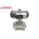 3 Pieces Screw Thread Pneumatic Actuated Ball Valve Double Acting With Solenoid Valve