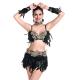Heavy Lace Over Sexy Night Club Dresses Rhinestones Delights Feather Costumes For Dancing