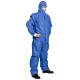Non Medical Disposable Sms Coveralls Non Woven Waterproof Anti Static Blue Color