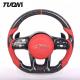 Carbon Fiber Red Leather Forged Steering Wheel Mercedes Benz Amg Performance