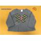 A Line Shape Children T Shirt Heather Gray Embroidered Baby Girl Long Sleeve T Shirts