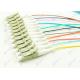 Colorful Fiber Optic Pigtail / LC Pigtail Multimode 12 Pack PC Polishing Type