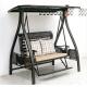 Aluminum Frame Rattan 3 Person Metal Outdoor Swing With Canopy