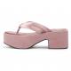 Lotus Pink Womens Wedge Heeled Shoes